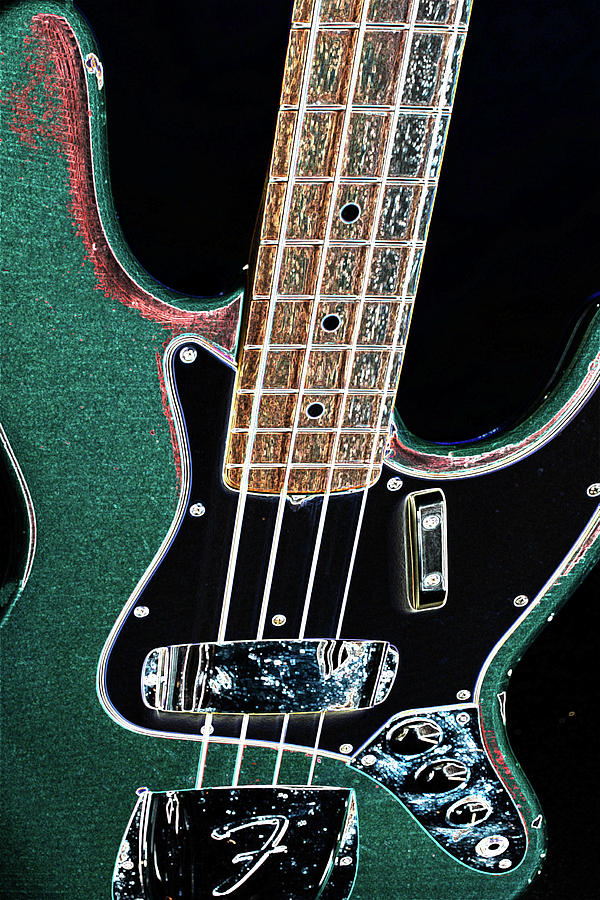 026.1834 Fender Jazz Bass Drawing Color #0261834 Photograph by M K Miller
