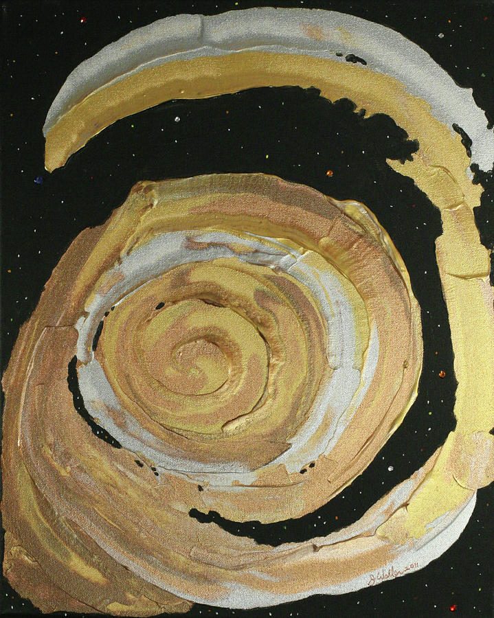 032 Gold Swirl Mixed Media by James D Waller