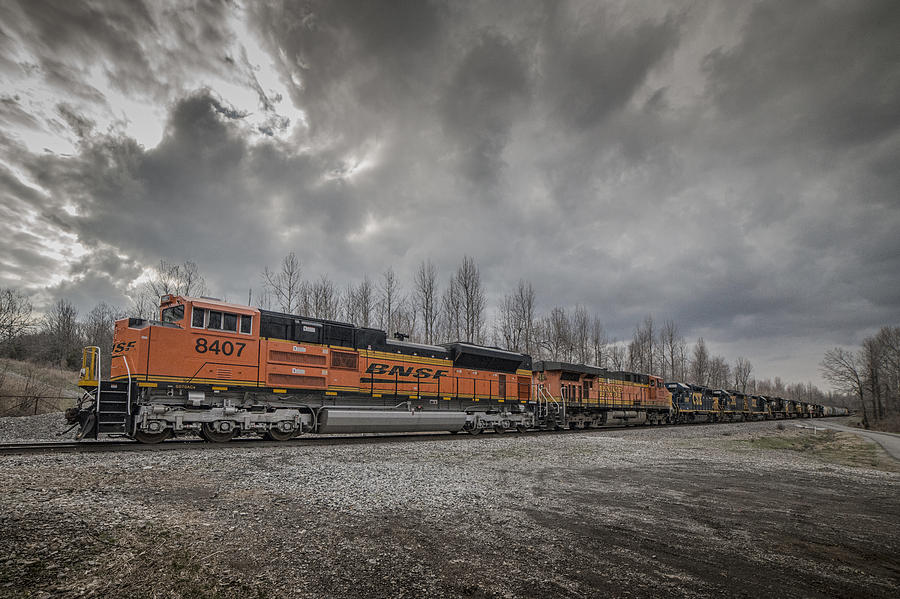 03.27.15 CSX Q597-25 with 10 engines at Madisonville Ky #032715 Photograph by Jim Pearson