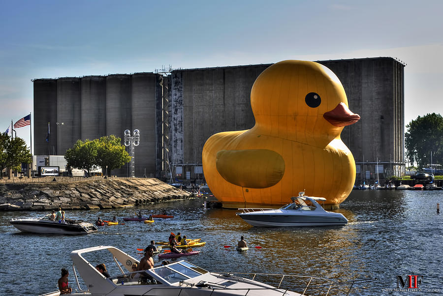 03a Worlds Largest Rubber Duck  At Canalside 2016 Photograph by Michael Frank Jr