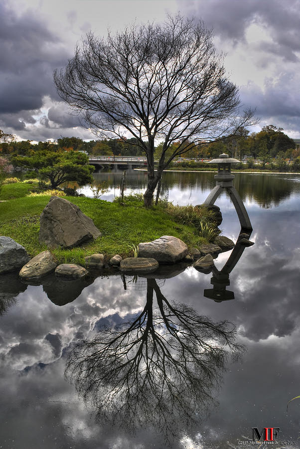 Buffalo Photograph - 04 Autumn Reflections At The Japanese Garden Mirror Lake by Michael Frank Jr