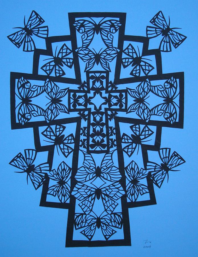 042 Butterfly-Cross Mixed Media by Tong Steinle - Fine Art America