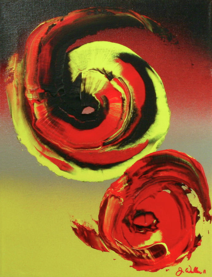 047 Red And Yellow Painting By James D Waller