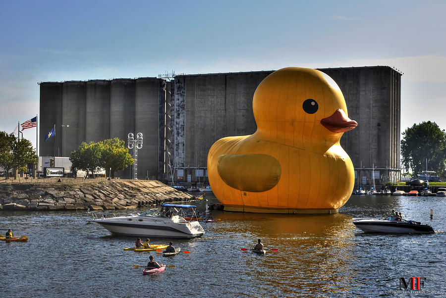 04a Worlds Largest Rubber Duck  At Canalside 2016 Photograph by Michael Frank Jr