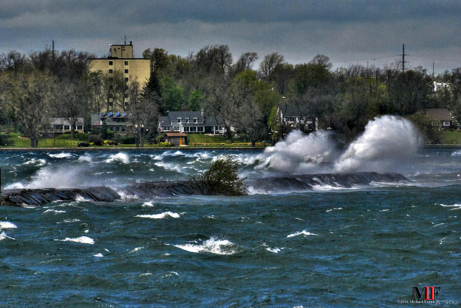 06 High Winds and Crashing Waves at Erie Basin Marina 14MAY16 Photograph by Michael Frank Jr