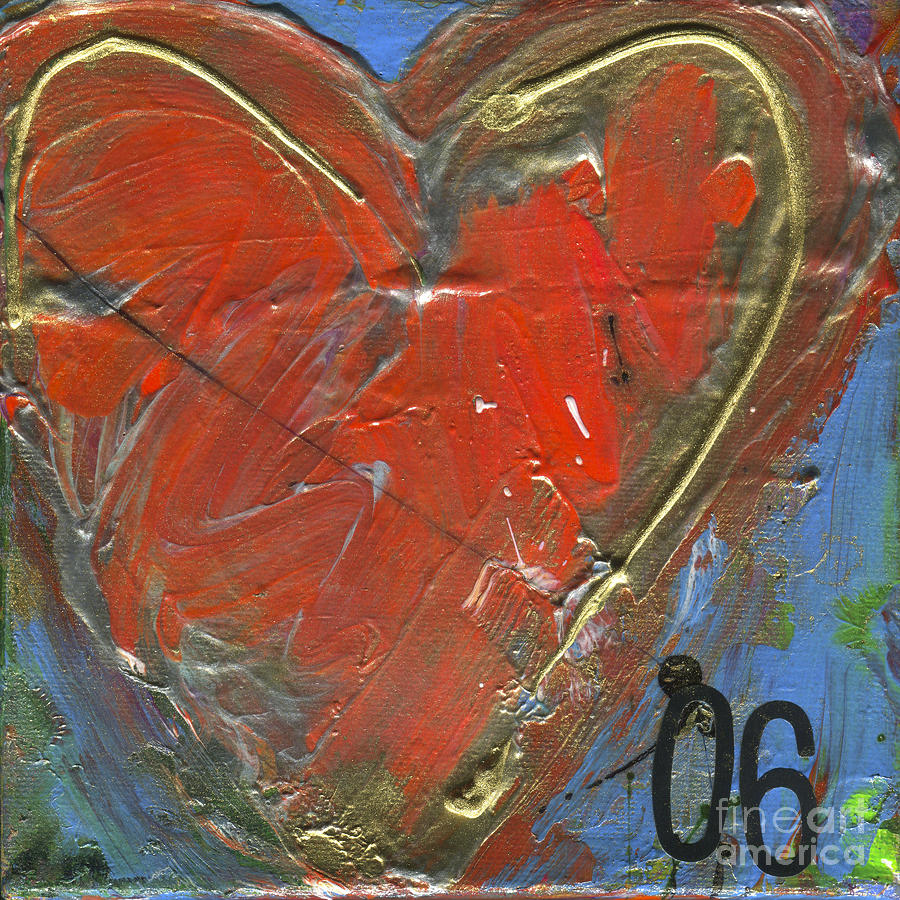 Abstract Painting - 06 of Hearts, Heartache Series by Elizabeth Greene