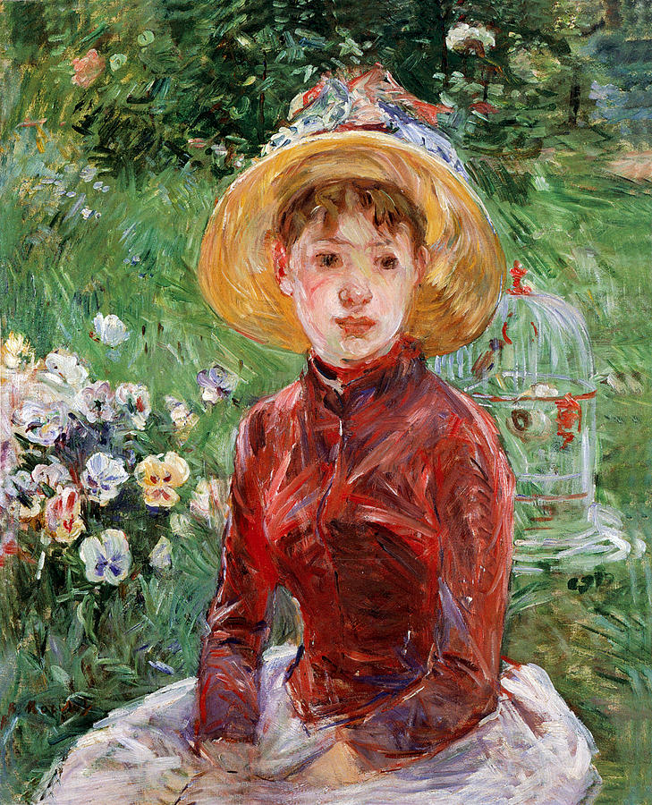 Berthe Morisot Painting - Young Girl On The Grass by Berthe Morisot