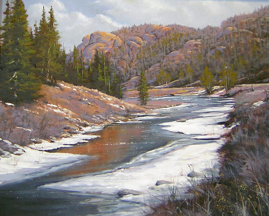 Landscape Painting - 060112-2016 January Freeze by Kenneth Shanika Landscape Painting - 060112-2016 January Freeze by Kenneth Shanika