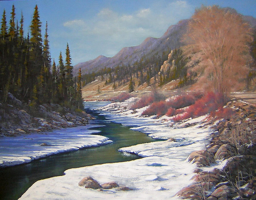 Landscape Painting - 060328-2822 Remnants Of Winter by Kenneth Shanika Landscape Painting - 060328-2822 Remnants Of Winter by Kenneth Shanika