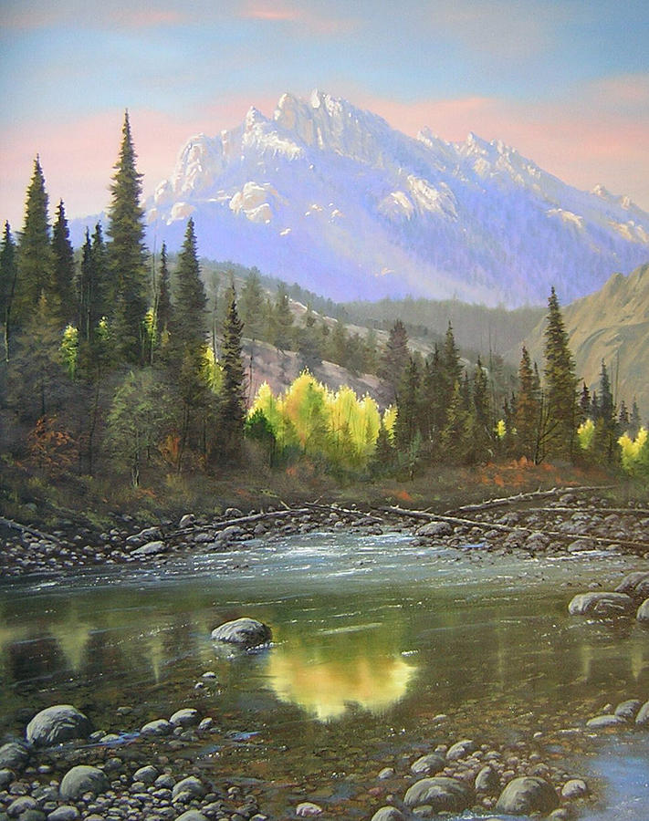 Landscape Painting - 060409-2430 Long Scraggy Mountain - Reflections by Kenneth Shanika Landscape Painting - 060409-2430 Long Scraggy Mountain - Reflections by Kenneth Shanika