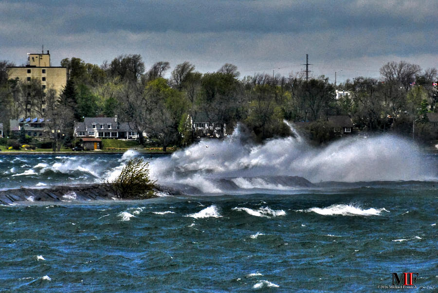 07 High Winds and Crashing Waves at Erie Basin Marina 14MAY16 Photograph by Michael Frank Jr