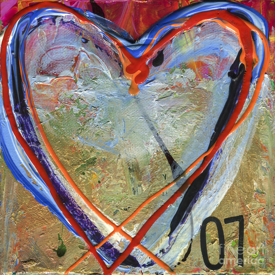Abstract Painting - 07 of Hearts, Heartache Series by Elizabeth Greene