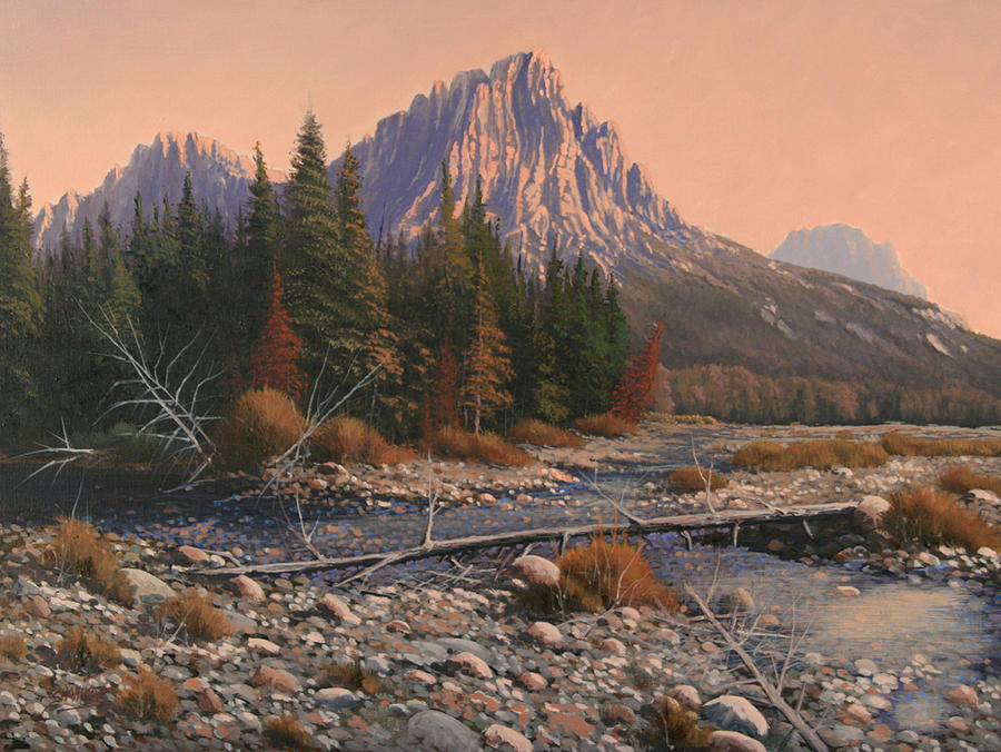 Rocky Mountain Landscape Painting - 080525-1620 Fading Light On Horse Thief Creek by Kenneth Shanika Rocky Mountain Landscape Painting - 080525-1620 Fading Light On Horse Thief Creek by Kenneth Shanika