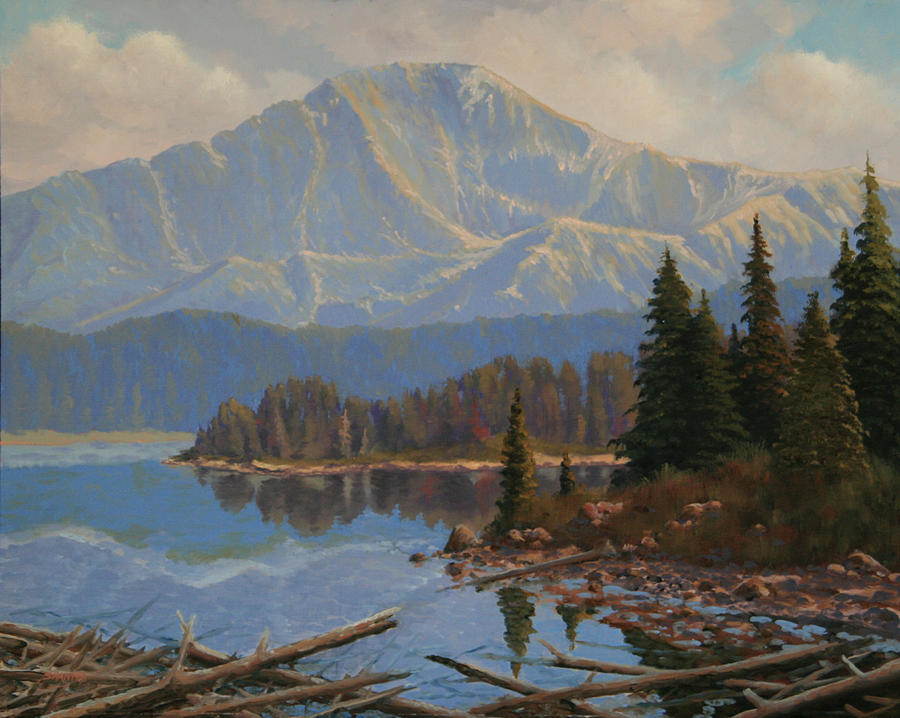 Pikes Peak Painting - 080612-1620 Holding On To Summer - Study by Kenneth Shanika Pikes Peak Painting - 080612-1620 Holding On To Summer - Study by Kenneth Shanika