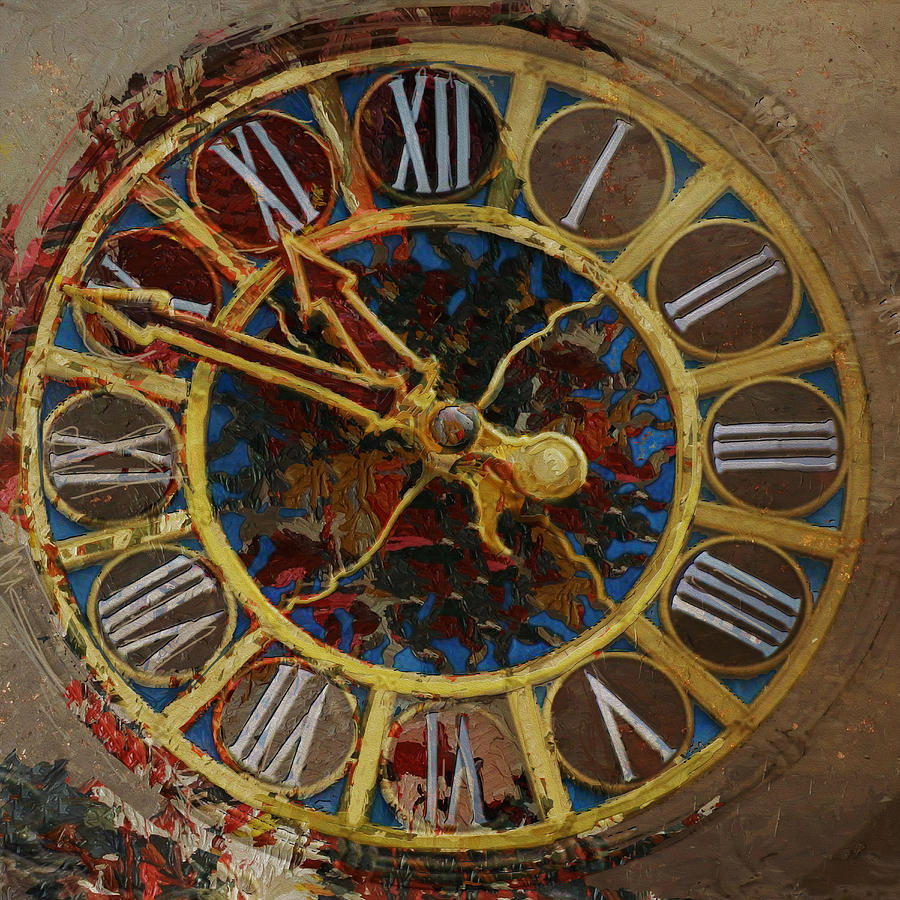 082 Tiffany Clock Painting by Mahnoor Shah