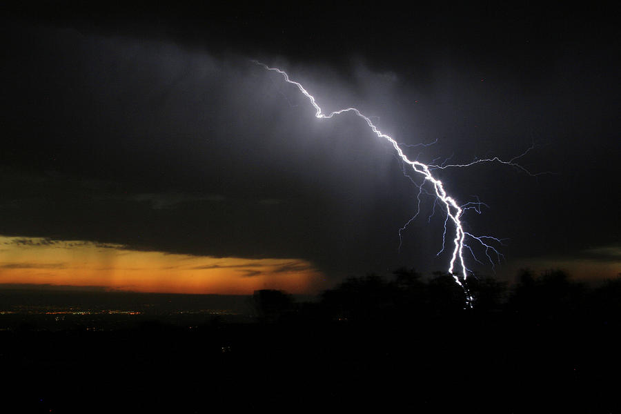 095 ABQ Lightning 2 Photograph by James D Waller