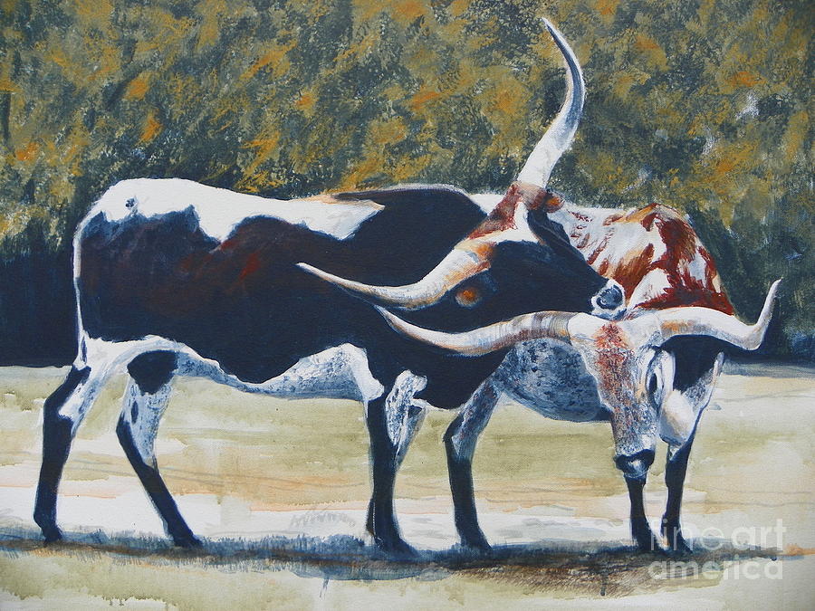 0ld Texas Two Step Painting by David Ackerson