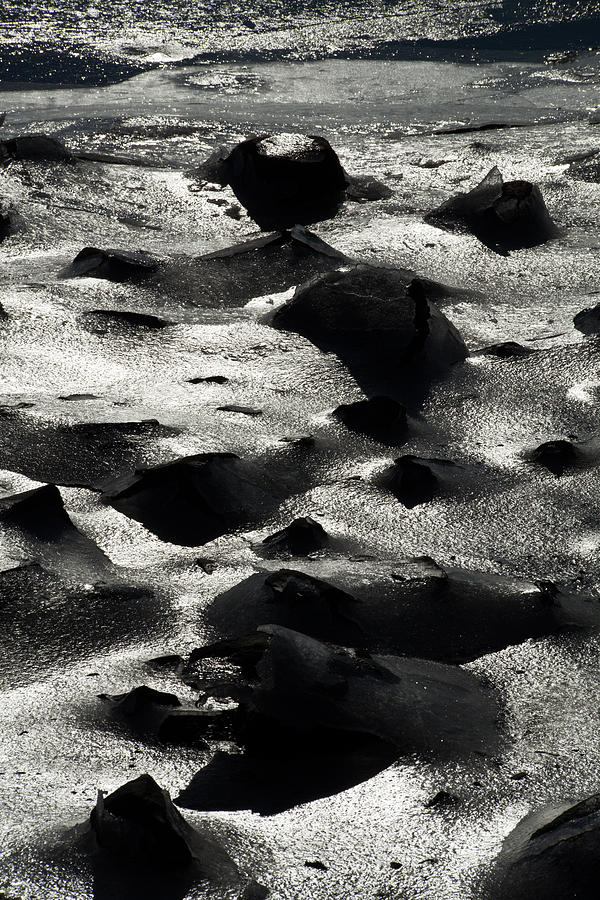  Black Rocks amd Silver Ice  #1 Photograph by Irwin Barrett