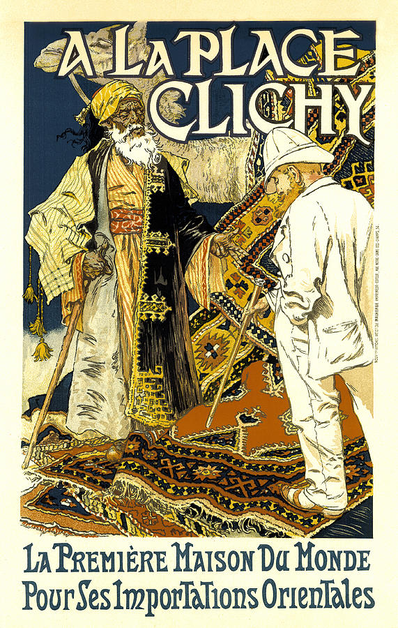 A La Place Clichy Painting by Eugene Grasset