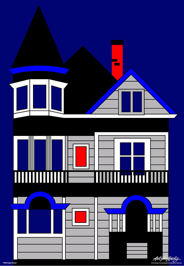San Francisco Digital Art - 1080 Haight Street by Asbjorn Lonvig San Francisco Digital Art - 1080 Haight Street by Asbjorn Lonvig
