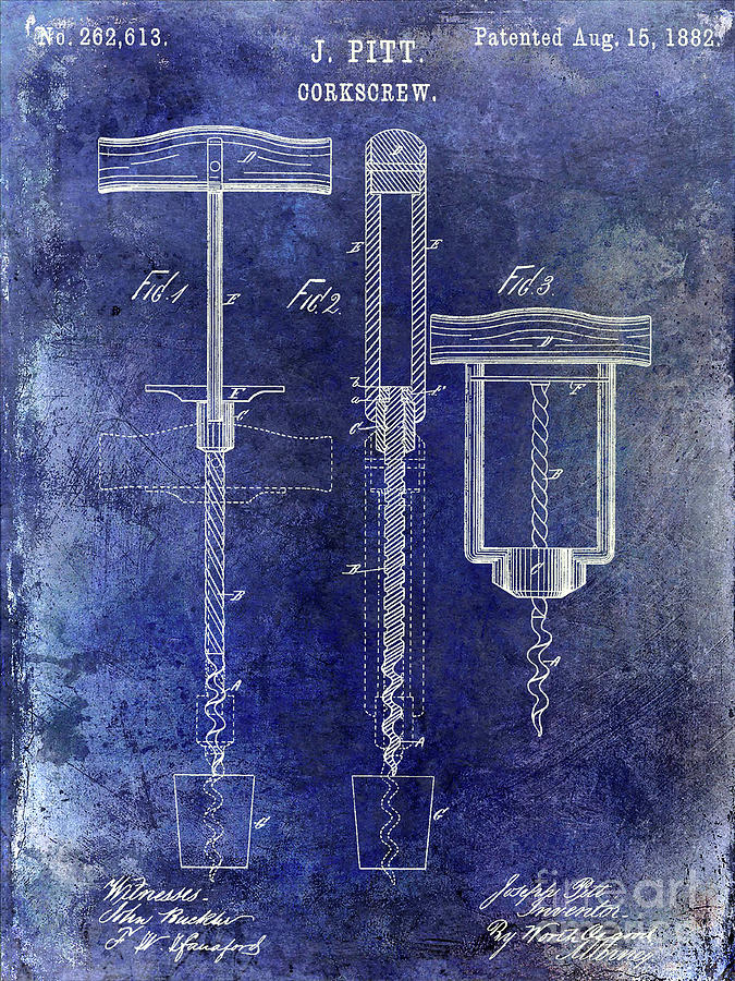 1882 Corkscrew Patent Photograph by Jon Neidert