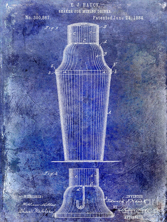1884 Drink Shaker Patent Photograph by Jon Neidert