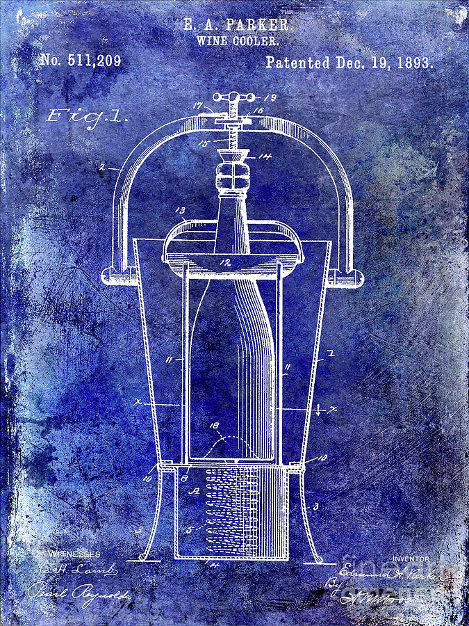 1893 Wine Cooler Patent #2 Photograph by Jon Neidert