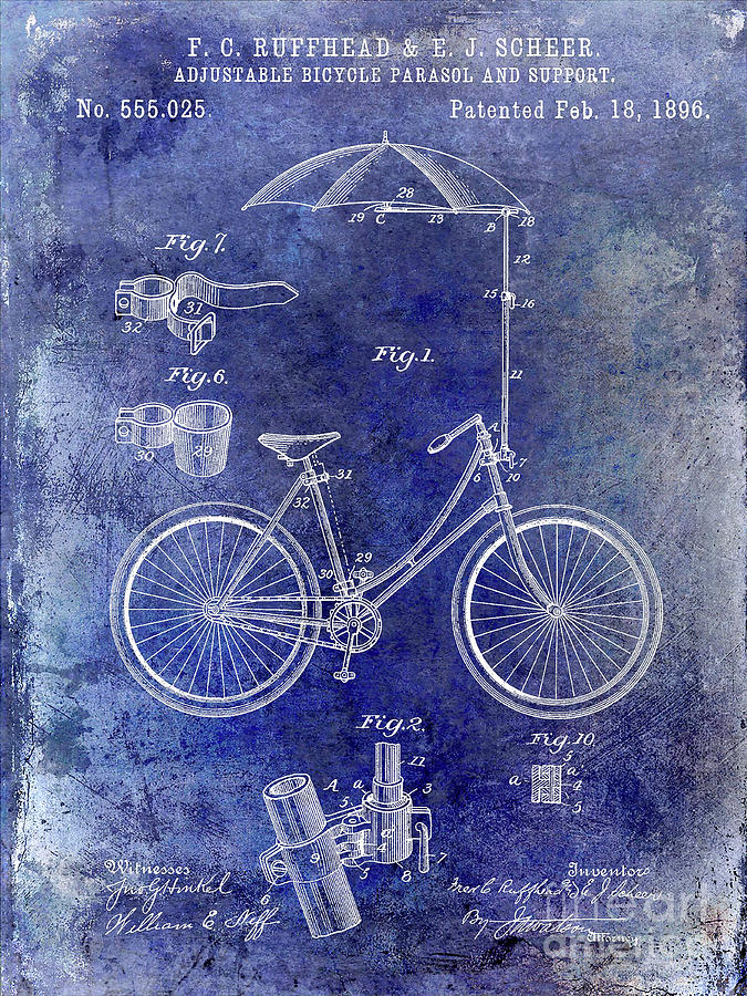 1896 Bicycle Patent Digital Art by Jon Neidert