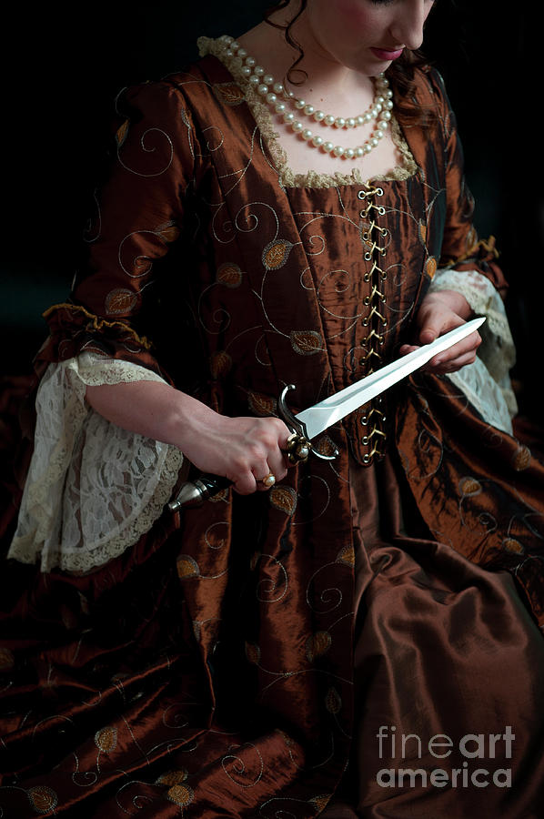 18th Century Georgian Woman Holding A Dagger Photograph by Lee Avison