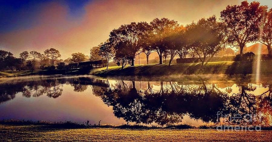 Golden Sunrise on the 18th Hole Photograph by Dave Pellegrini