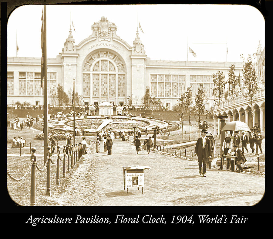 1904 Worlds Fair, Agriculture Pavillion, Floral Clock Photograph by A Macarthur Gurmankin