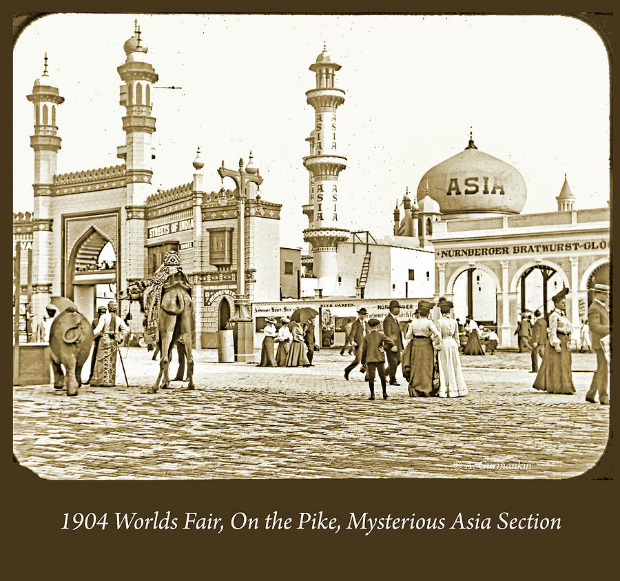 1904 Worlds Fair, On the Pike, Mysterious Asia Section Photograph by A Macarthur Gurmankin