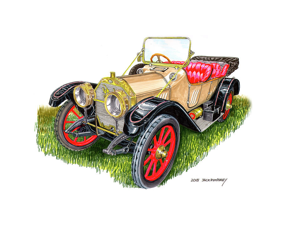 1912 Oldsmobile Defender #2 Painting by Jack Pumphrey