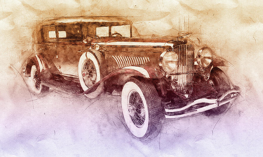 1928 Duesenberg Model J 2 - Automotive Art - Car Posters Mixed Media