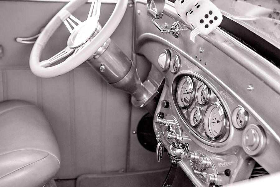 1929 Chevrolet Classic Car Automobile Dashboard Sepia 3130.01 Photograph by M K Miller