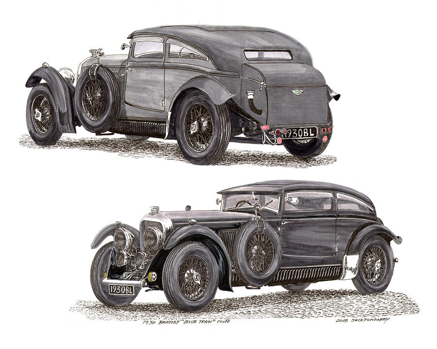 1930 Bentley Blue Train Coupe Painting by Jack Pumphrey