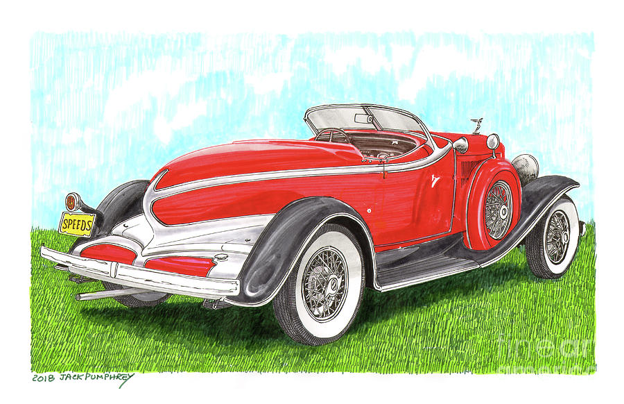 1932 Auburn Speedster 8 100 Painting by Jack Pumphrey
