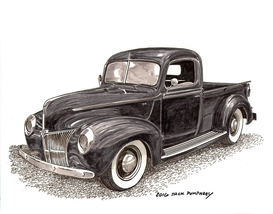 Ford Pick Up Truck from 1940 Painting by Jack Pumphrey