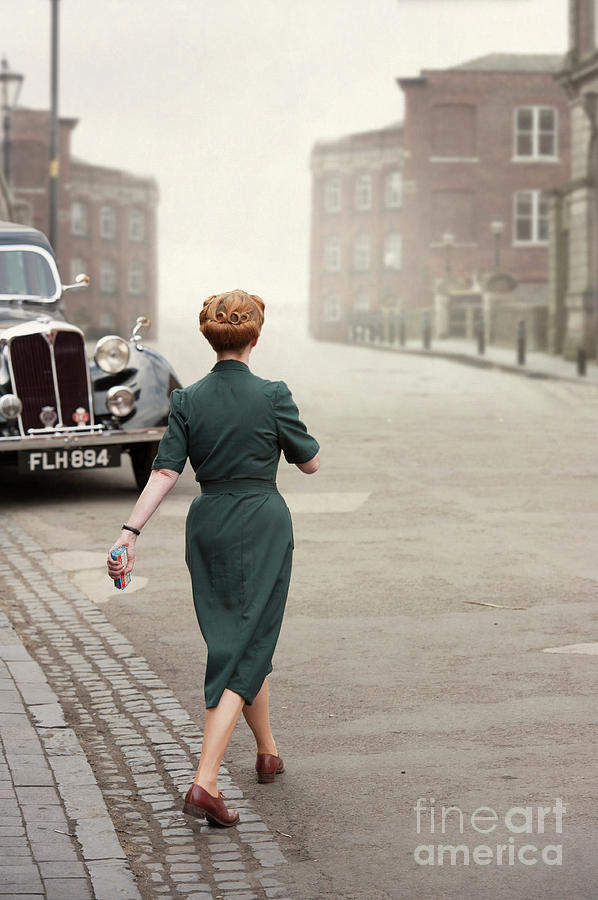 1940s Woman Crossing The Road Photograph by Lee Avison