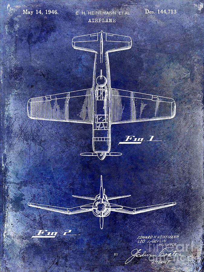 Airplane Photograph - 1946 Airplane Patent #2 by Jon Neidert
