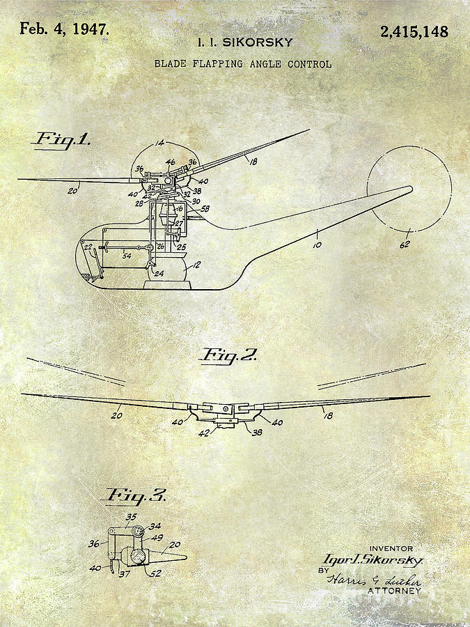 1947 Helicopter Patent Photograph by Jon Neidert