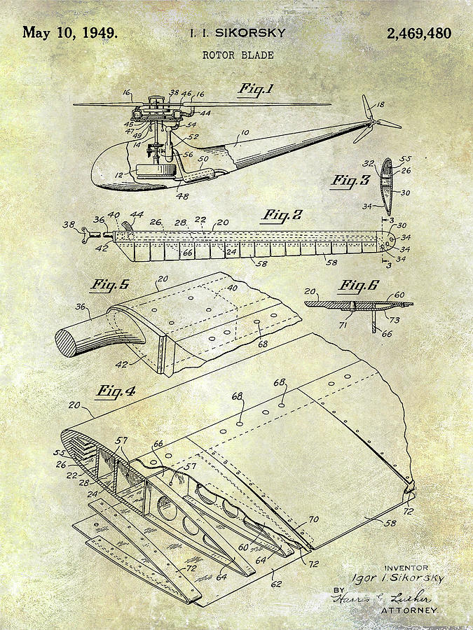 1949 Helicopter Patent Photograph by Jon Neidert