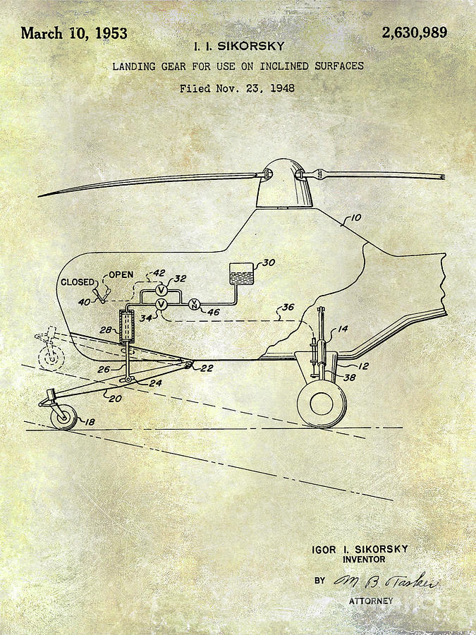 1953 Helicopter Patent Photograph by Jon Neidert