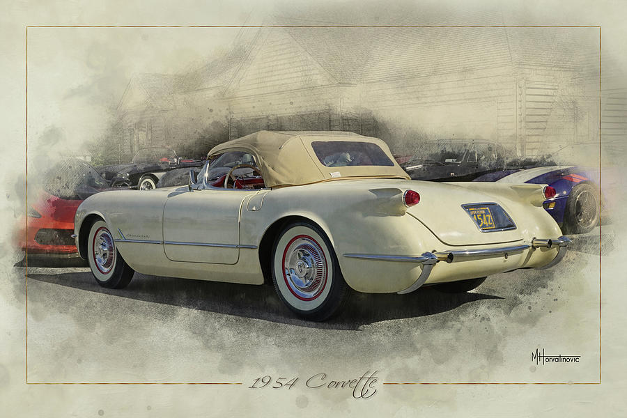Car Digital Art - 1954 Chevrolet Corvette #2 by Matt Horvatinovic