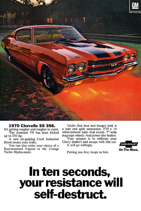 It Movie Digital Art - 1970 Chevrolet Chevelle SS 396 by Digital Repro Depot