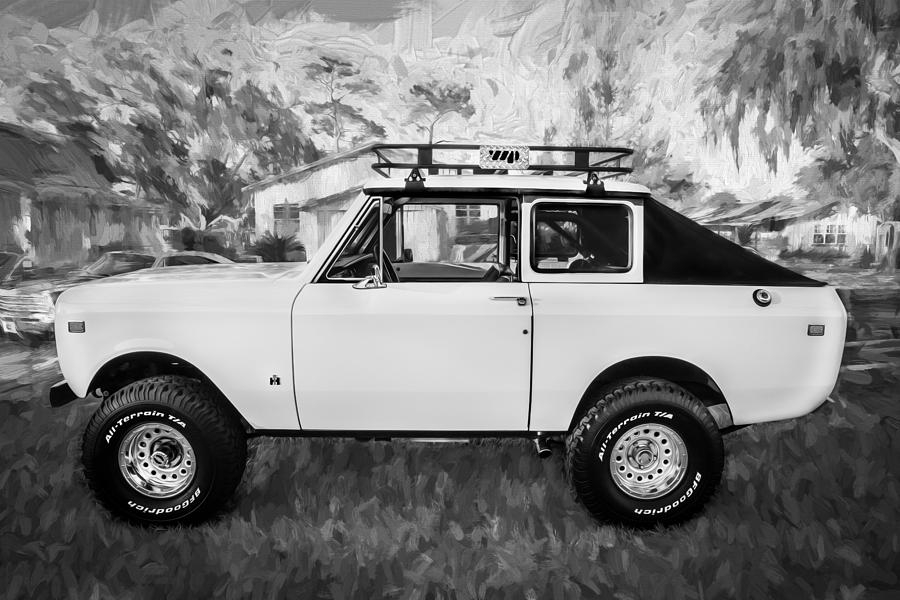 1973 International Scout II Painted BW Photograph by Rich Franco