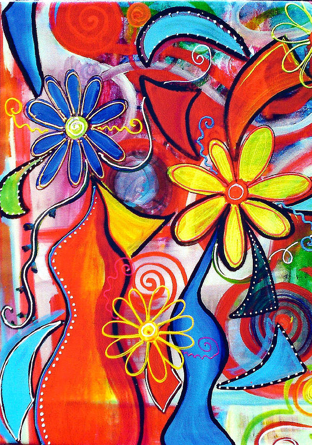 2 in a Crazy World #1 Painting by Robin Mead