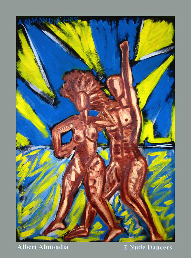Figure Painting - 2 Nude Dancers #1 by Albert Almondia