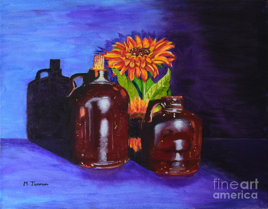 Still Life Painting - 2 old Jugs by Melvin Turner
