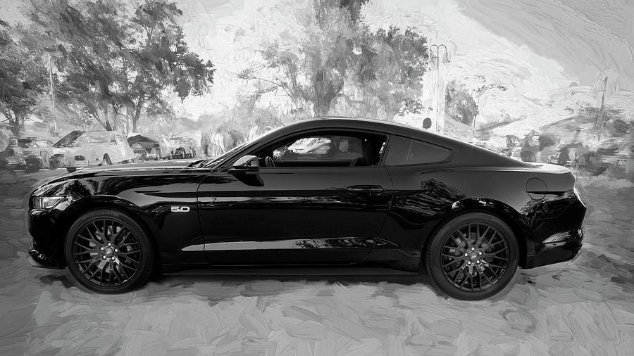2015 Ford Mustang GT Painted BW #1 Photograph by Rich Franco